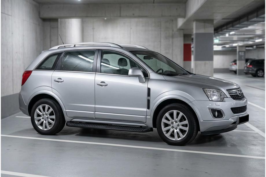 Opel Antara 2006-2017 гг. Боковые Подножки Tayga Black (2 шт., Алюминий) Image