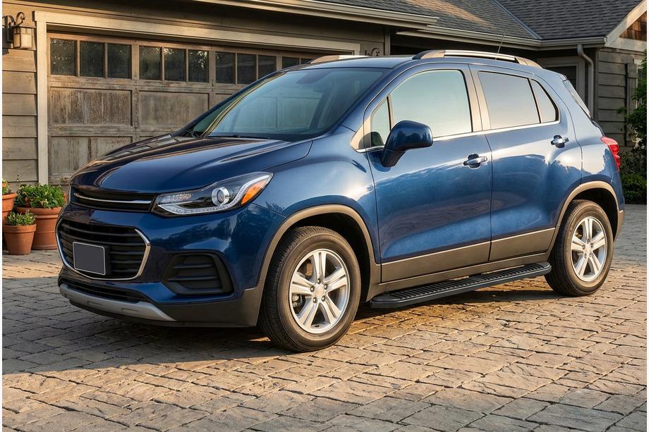 Chevrolet Trax 2012-2023 гг. Боковые Подножки Tayga Black (2 шт., Алюминий) Image