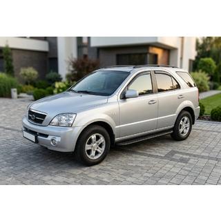 Боковые Подножки Tayga Black (2 шт., Алюминий) Kia Sorento I BL 2002-2009 гг. фото 1