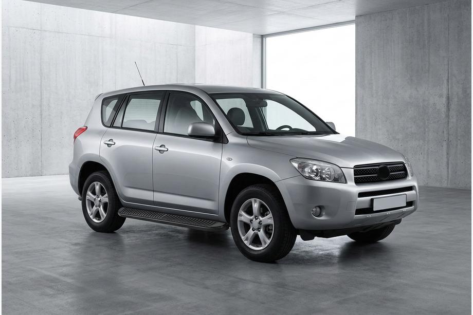 Toyota Rav 4 2006-2013 гг. Боковые Подножки Tayga Black (2 шт., Алюминий) Image