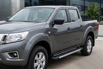 Nissan Navara/NP300 2016- гг. Боковые пороги RedLine V1 (2 шт., алюминий) фото 1