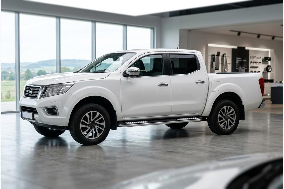 Nissan Navara/NP300 2016- гг. Боковые Подножки Tayga V2 (2 шт., Алюминий) Image