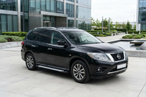 Nissan Pathfinder R52 2012-2021 гг. Боковые Подножки Allmond Grey (2 шт, Алюминий) фото 1
