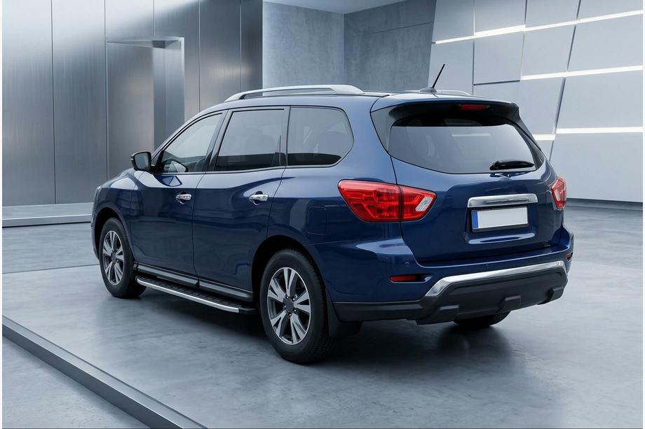 Nissan Pathfinder R52 2012-2021 гг. Боковые Подножки Fullmond (2 шт, Алюминий) Image