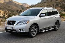 Nissan Pathfinder R52 2012-2021 гг. Боковые Подножки Tayga V2 (2 шт, Алюминий) фото 1