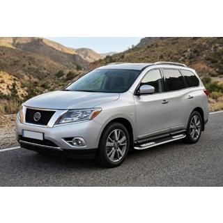 Боковые Подножки Tayga V2 (2 шт, Алюминий) Nissan Pathfinder R52 2012-2021 гг. фото 1