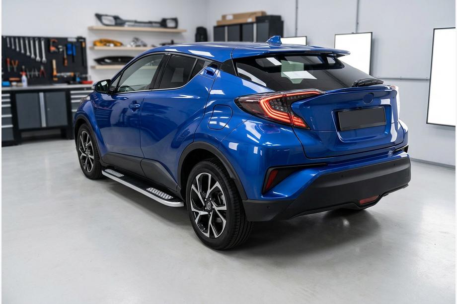 Toyota C-HR 2016-2023 гг. Боковые пороги Tayga V2 (2 шт., алюминий) Image