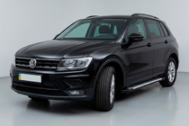 Volkswagen Tiguan 2016-2023 гг. Боковые Подножки Line (2 шт., Алюминий) фото 1