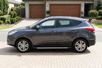 Hyundai IX-35 2010-2015 гг. Боковые Подножки Maya V1 (2 шт., Алюминий) фото 1