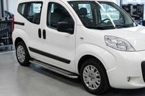 Peugeot Bipper 2008-2017 гг. Боковые Подножки Maydos V2 (2 шт., Алюминий и Нержавейка) фото 1