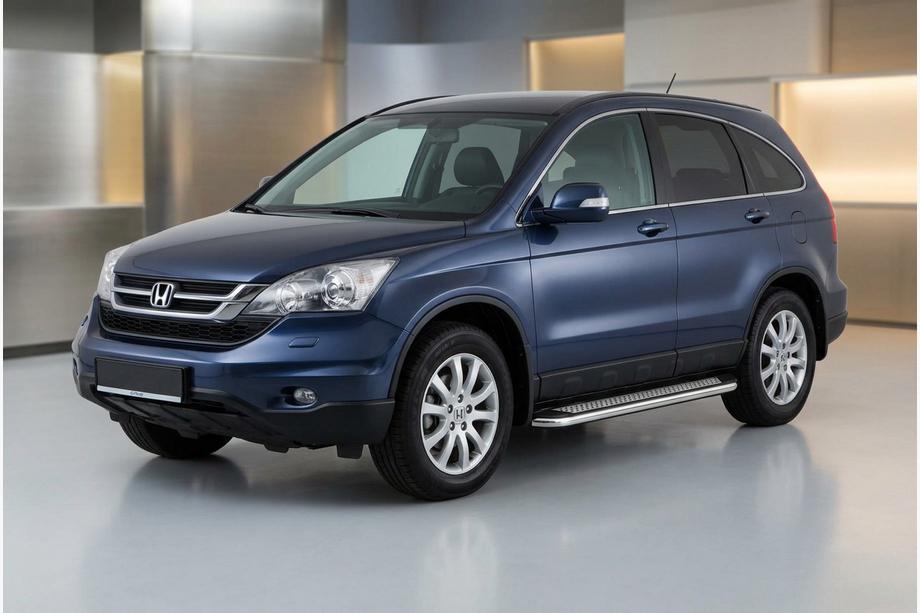 Honda CRV 2007-2011 гг. Боковые Подножки Maydos V2 (2 шт., Алюминий и Нержавейка) Image