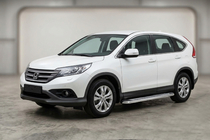 Honda CRV 2012-2016 гг. Боковые Подножки Maydos V2 (2 шт., Алюминий и Нержавейка) фото 1