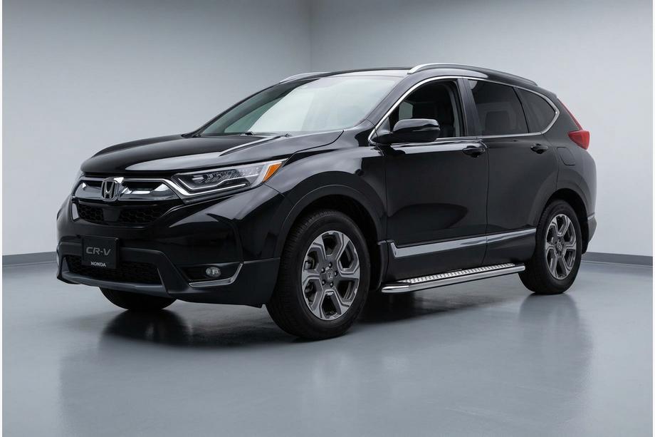 Honda CRV 2017-2022 гг. Боковые Подножки Maydos V2 (2 шт., Алюминий и Нержавейка) Image