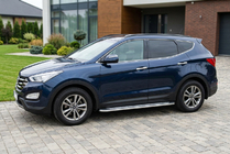 Hyundai Santa Fe 3 2012-2018 гг. Боковые Подножки Maydos V2 (2 шт., Алюминий и Нержавейка) фото 1