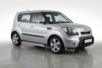 Kia Soul I 2008-2013 гг. Боковые Подножки Maydos V2 (2 шт., Алюминий и Нержавейка) фото 1