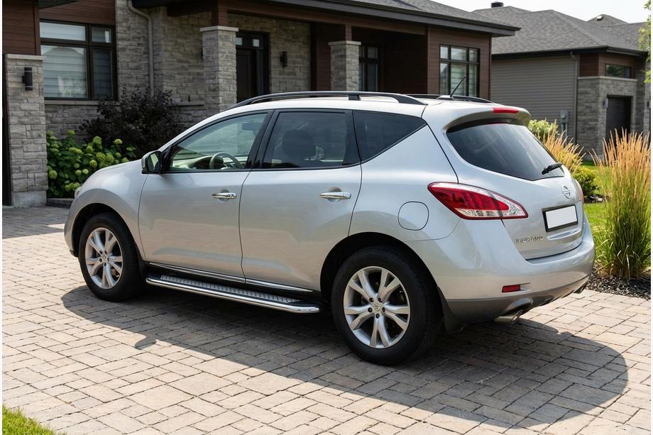 Nissan Murano 2008-2014 гг. Боковые Подножки Maydos V2 (2 шт., Алюминий и Нержавейка) Image