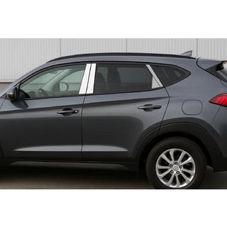 Накладки на стойки из нержавеющей стали Hyundai Tucson TL 2016-2021 гг. фото 1