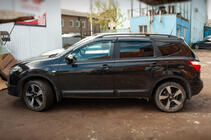 Nissan Qashqai 2010-2014 гг. Ветровики с хромированным молдингом (4 шт, Niken) фото 3