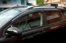 Nissan Qashqai 2010-2014 гг. Ветровики с хромированным молдингом (4 шт, Niken) фото 1