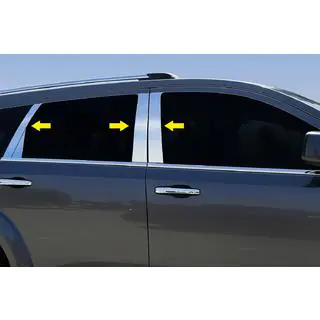Накладки на дверные стойки из нержавеющей стали Dodge Journey 2008-2020 гг. фото 1