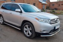Toyota Highlander 2008-2013 гг. Передняя защита ST008 (2010-2013, нержавейка) фото 5