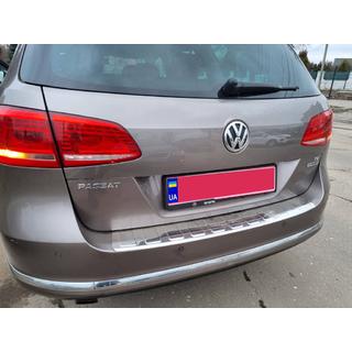 Накладка на задний бампер Carmos (SW, нержавейка) Volkswagen Passat B7 2012-2015 гг. фото 4