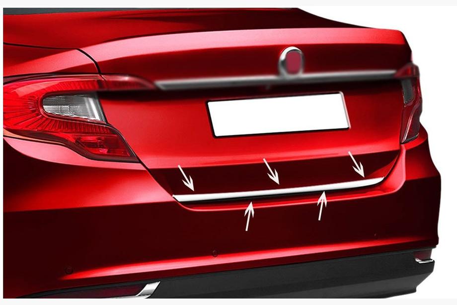 Fiat Tipo 2016- гг. Накладка на багажник нержавейка HB, Carmos - Турецкая сталь Image