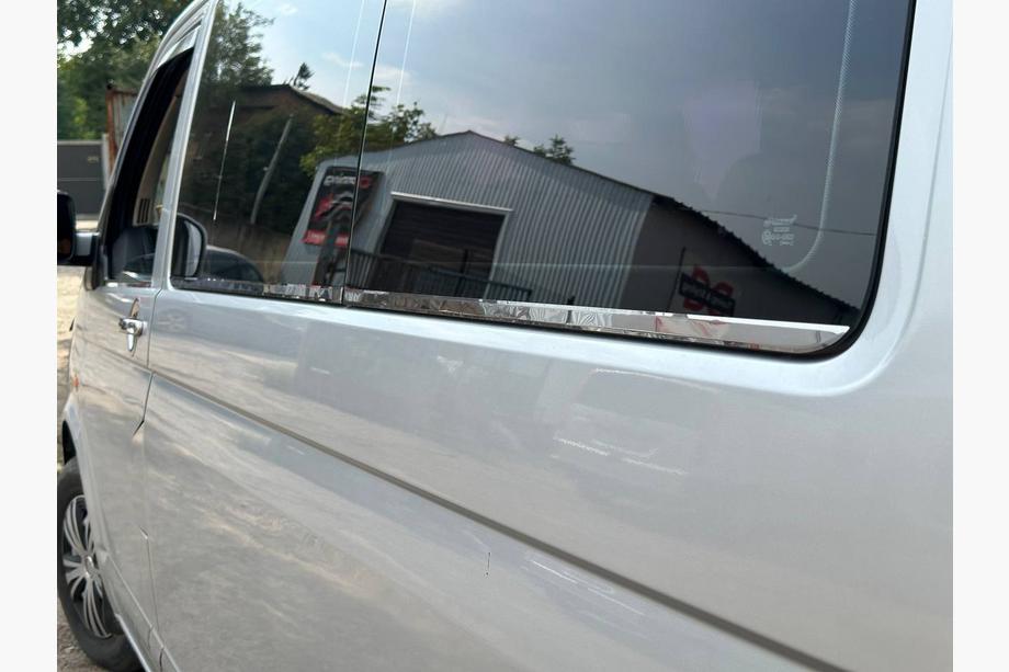 Volkswagen T5 Caravelle 2004-2010 гг. Нижние молдинги окон (6 частей, нержавейка) Короткая База Фото 5