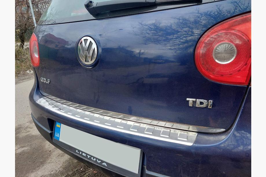 Volkswagen Golf 5 2003-2009 гг. Накладка на задний бампер Carmos нержавейка Универсал Фото 5