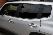 Jeep Renegade 2014- гг. Окантовка окон Черный Хром (6 шт, нерж. сталь) фото 1