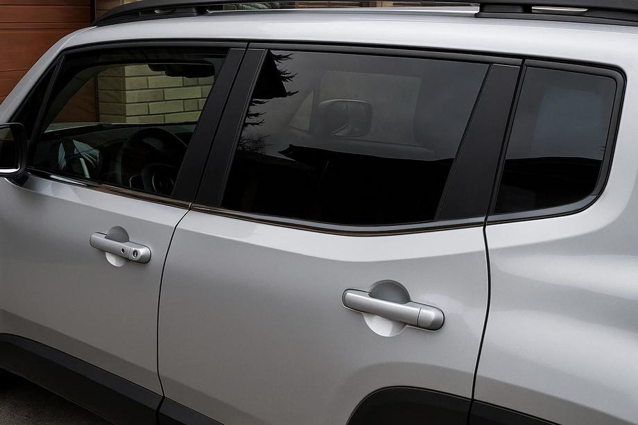 Jeep Renegade 2014- гг. Окантовка окон Черный Хром (6 шт, нерж. сталь) Image