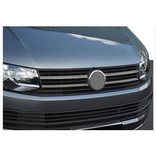 Накладки на решетку Черный Хром 2015-2019 (4 шт, нерж сталь) Volkswagen T6 2015-2024 гг. фото 1
