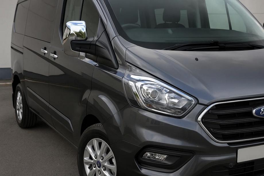 Ford Custom 2013-2022 гг. Накладки на Зеркала Серый Мат (2 шт., Пластик) Image