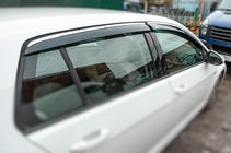 Volkswagen Golf 7/E-Golf 2012-2020 гг. Ветровики с хромированным молдингом HB (4 шт, Niken) фото 2