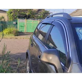 Ветровики с хромированным молдингом (4 шт, Niken) Opel Antara 2006-2017 гг. фото 1