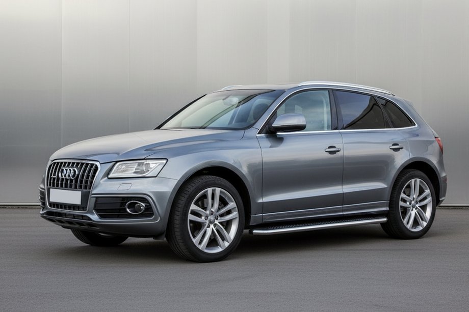 Audi Q5 2008-2017 гг. Боковые Подножки Maydos V2 (2 шт., Алюминий и Нержавейка) Image
