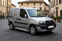 Fiat Doblo I 2001-2005 гг. Боковые Подножки Maydos V2 (2 шт., Алюминий и Нержавейка) фото 1