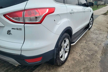 Ford Kuga/Escape 2013-2019 гг. Боковые Подножки Maydos V2 (2 шт., Алюминий + Нержавейка) фото 2