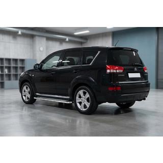 Боковые Подножки Maydos V2 (2 шт., Алюминий и Нержавейка) Citroen C-Crosser 2007-2013 гг. фото 1