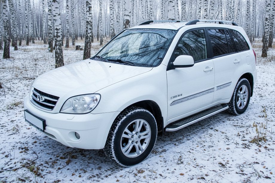 Chery Tiggo 1 2005-2016 гг. Боковые Подножки Maydos V2 (2 шт., Алюминий и Нержавейка) Image