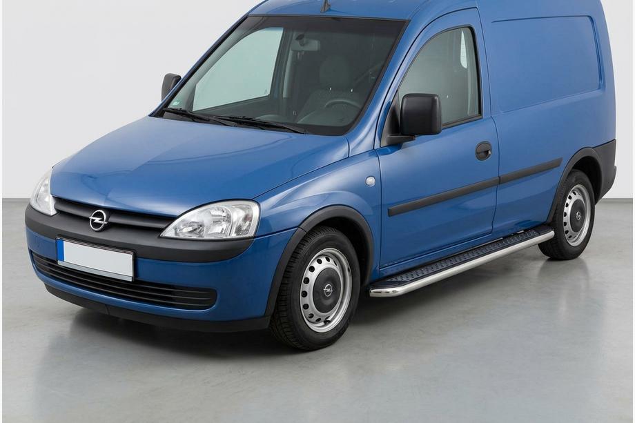 Opel Combo 2002–2012 гг. Боковые Подножки Maydos V2 (2 шт., Алюминий и Нержавейка) Image