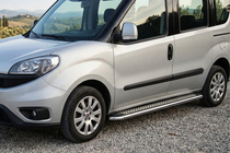 Opel Combo 2012-2018 гг. Боковые Подножки Maydos V2 (2 шт., Алюминий и Нержавейка) Макси база фото 1