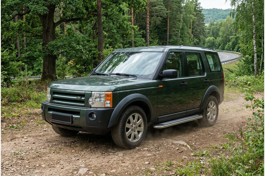 Land Rover Discovery III 2004–2009 гг. Боковые Подножки Maydos V2 (2 шт., Алюминий и Нержавейка) Image