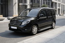 Mercedes Citan 2013-2021 гг. Боковые Подножки Maydos V2 (2 шт., Алюминий и Нержавейка) фото 1