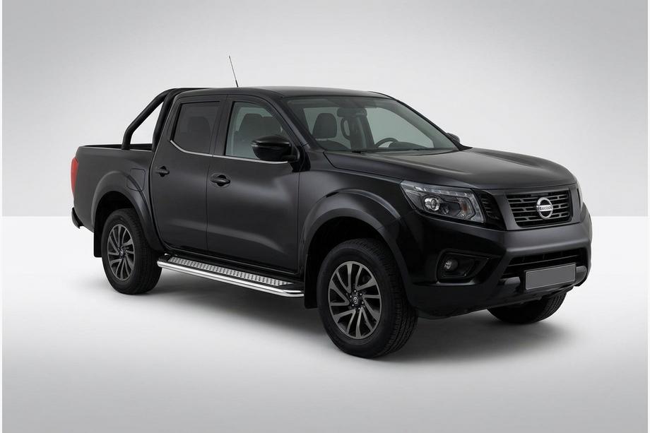 Nissan Navara/NP300 2016- гг. Боковые Подножки Maydos V2 (2 шт., Алюминий и Нержавейка) Image
