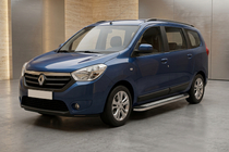Dacia Lodgy 2012-2022 гг. Боковые Подножки Maydos V2 (2 шт., Алюминий и Нержавейка) фото 1