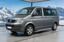 Volkswagen T5 Transporter 2003-2010 гг. Боковые Подножки Maydos V2 (2 шт., Алюминий и Нержавейка) фото 1