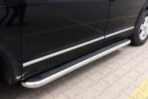 Volkswagen T5 Multivan 2003–2010 гг. Боковые Подножки Maydos V2 (2 шт., Алюминий и Нержавейка) Только для короткой базы фото 1