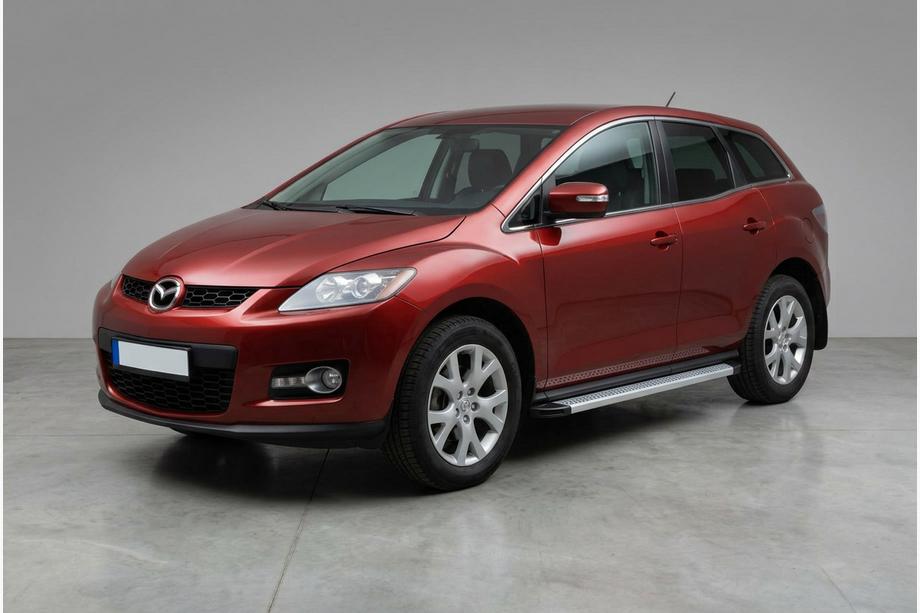 Mazda CX-7 2006-2012 гг. Боковые Подножки Maya V2 (2 шт., Алюминий) Image