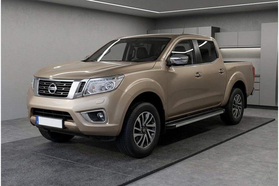 Nissan Navara/NP300 2016- гг. Боковые Подножки Maya V1 (2 шт., Алюминий) Image